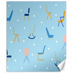 Seat Blue Polka Dot Canvas 20  X 24   by Mariart