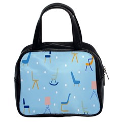 Seat Blue Polka Dot Classic Handbags (2 Sides) by Mariart
