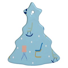 Seat Blue Polka Dot Christmas Tree Ornament (two Sides)