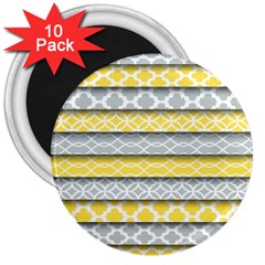 Paper Yellow Grey Digital 3  Magnets (10 Pack)  by Mariart