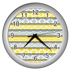 Paper Yellow Grey Digital Wall Clocks (silver) 