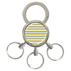 Paper Yellow Grey Digital 3-ring Key Chains
