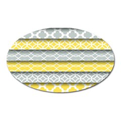 Paper Yellow Grey Digital Oval Magnet by Mariart
