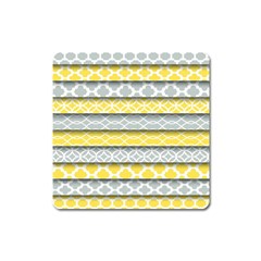 Paper Yellow Grey Digital Square Magnet