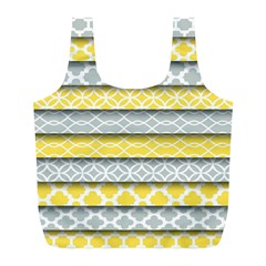 Paper Yellow Grey Digital Full Print Recycle Bags (l)  by Mariart