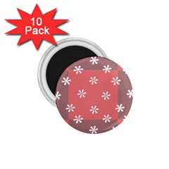 Seed Life Seamless Remix Flower Floral Red White 1.75  Magnets (10 pack) 