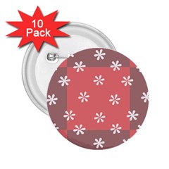 Seed Life Seamless Remix Flower Floral Red White 2.25  Buttons (10 pack) 