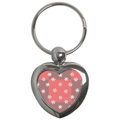 Seed Life Seamless Remix Flower Floral Red White Key Chains (Heart) 