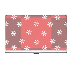 Seed Life Seamless Remix Flower Floral Red White Business Card Holders