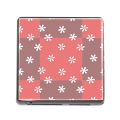 Seed Life Seamless Remix Flower Floral Red White Memory Card Reader (Square)