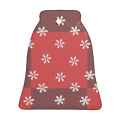 Seed Life Seamless Remix Flower Floral Red White Bell Ornament (Two Sides)