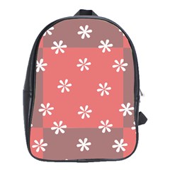 Seed Life Seamless Remix Flower Floral Red White School Bags (XL) 