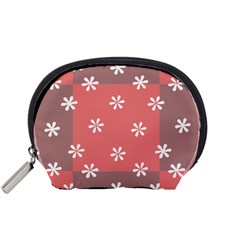 Seed Life Seamless Remix Flower Floral Red White Accessory Pouches (Small) 