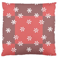 Seed Life Seamless Remix Flower Floral Red White Large Flano Cushion Case (Two Sides)