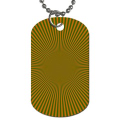 Stripy Starburst Effect Light Orange Green Line Dog Tag (two Sides)