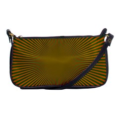 Stripy Starburst Effect Light Orange Green Line Shoulder Clutch Bags by Mariart