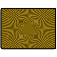 Stripy Starburst Effect Light Orange Green Line Fleece Blanket (large)  by Mariart