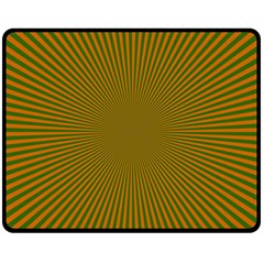 Stripy Starburst Effect Light Orange Green Line Fleece Blanket (medium)  by Mariart