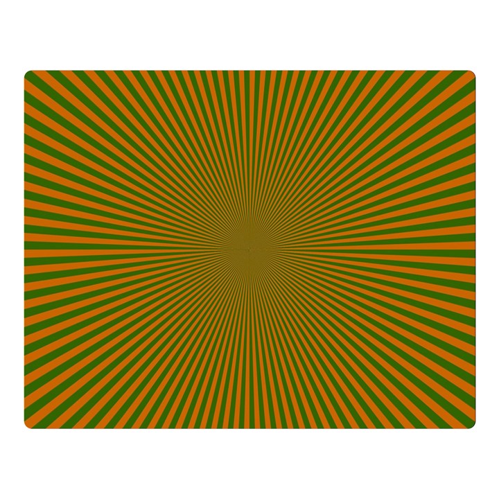 Stripy Starburst Effect Light Orange Green Line Double Sided Flano Blanket (Large) 