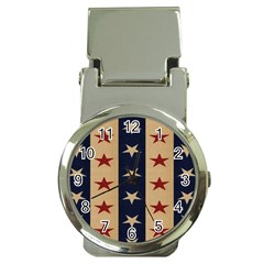 Stars Stripes Grey Blue Money Clip Watches