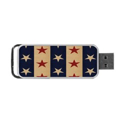 Stars Stripes Grey Blue Portable Usb Flash (two Sides) by Mariart