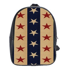 Stars Stripes Grey Blue School Bags (xl)  by Mariart