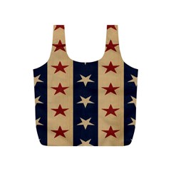 Stars Stripes Grey Blue Full Print Recycle Bags (s) 