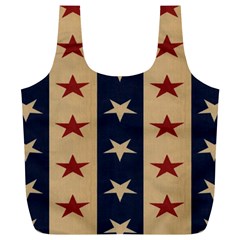 Stars Stripes Grey Blue Full Print Recycle Bags (l) 