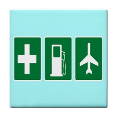 Traffic Signs Hospitals, Airplanes, Petrol Stations Tile Coasters
