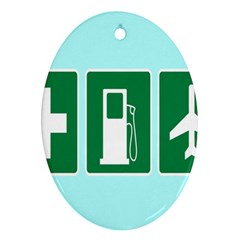 Traffic Signs Hospitals, Airplanes, Petrol Stations Ornament (oval)