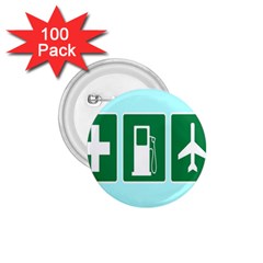 Traffic Signs Hospitals, Airplanes, Petrol Stations 1 75  Buttons (100 Pack)  by Mariart
