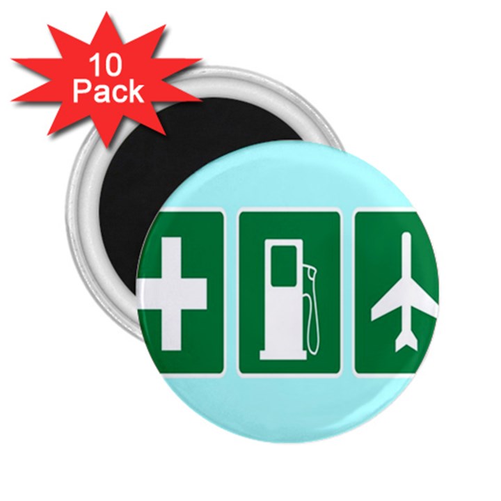 Traffic Signs Hospitals, Airplanes, Petrol Stations 2.25  Magnets (10 pack) 