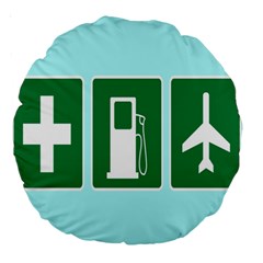 Traffic Signs Hospitals, Airplanes, Petrol Stations Large 18  Premium Round Cushions by Mariart
