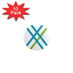 Symbol X Blue Green Sign 1  Mini Magnet (10 Pack) 