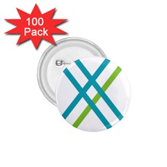 Symbol X Blue Green Sign 1 75  Buttons (100 Pack) 