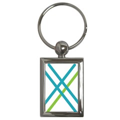 Symbol X Blue Green Sign Key Chains (rectangle) 