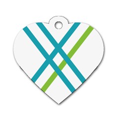 Symbol X Blue Green Sign Dog Tag Heart (two Sides)