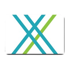 Symbol X Blue Green Sign Small Doormat  by Mariart