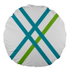 Symbol X Blue Green Sign Large 18  Premium Round Cushions