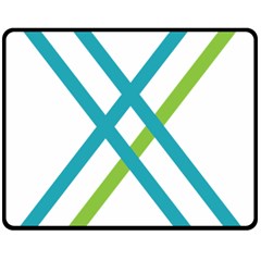 Symbol X Blue Green Sign Double Sided Fleece Blanket (medium) 