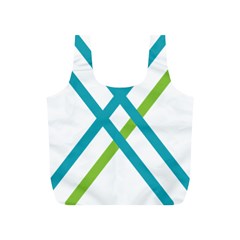 Symbol X Blue Green Sign Full Print Recycle Bags (s)  by Mariart