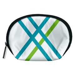 Symbol X Blue Green Sign Accessory Pouches (medium)  by Mariart