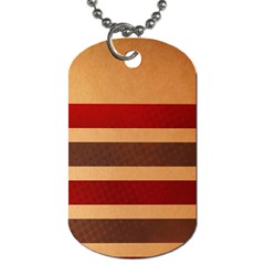 Vintage Striped Polka Dot Red Brown Dog Tag (two Sides) by Mariart