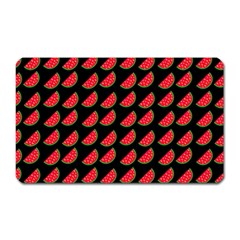 Watermelon Slice Red Black Fruite Magnet (rectangular) by Mariart