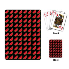 Watermelon Slice Red Black Fruite Playing Card by Mariart