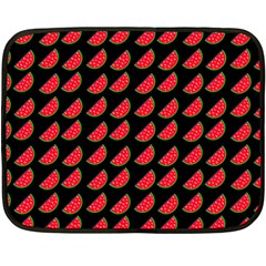 Watermelon Slice Red Black Fruite Fleece Blanket (mini) by Mariart