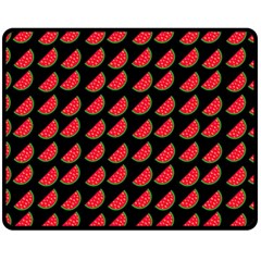 Watermelon Slice Red Black Fruite Fleece Blanket (medium)  by Mariart