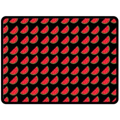 Watermelon Slice Red Black Fruite Double Sided Fleece Blanket (large)  by Mariart