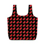 Watermelon Slice Red Black Fruite Full Print Recycle Bags (M)  Back