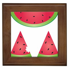 Watermelon Slice Red Green Fruite Framed Tiles